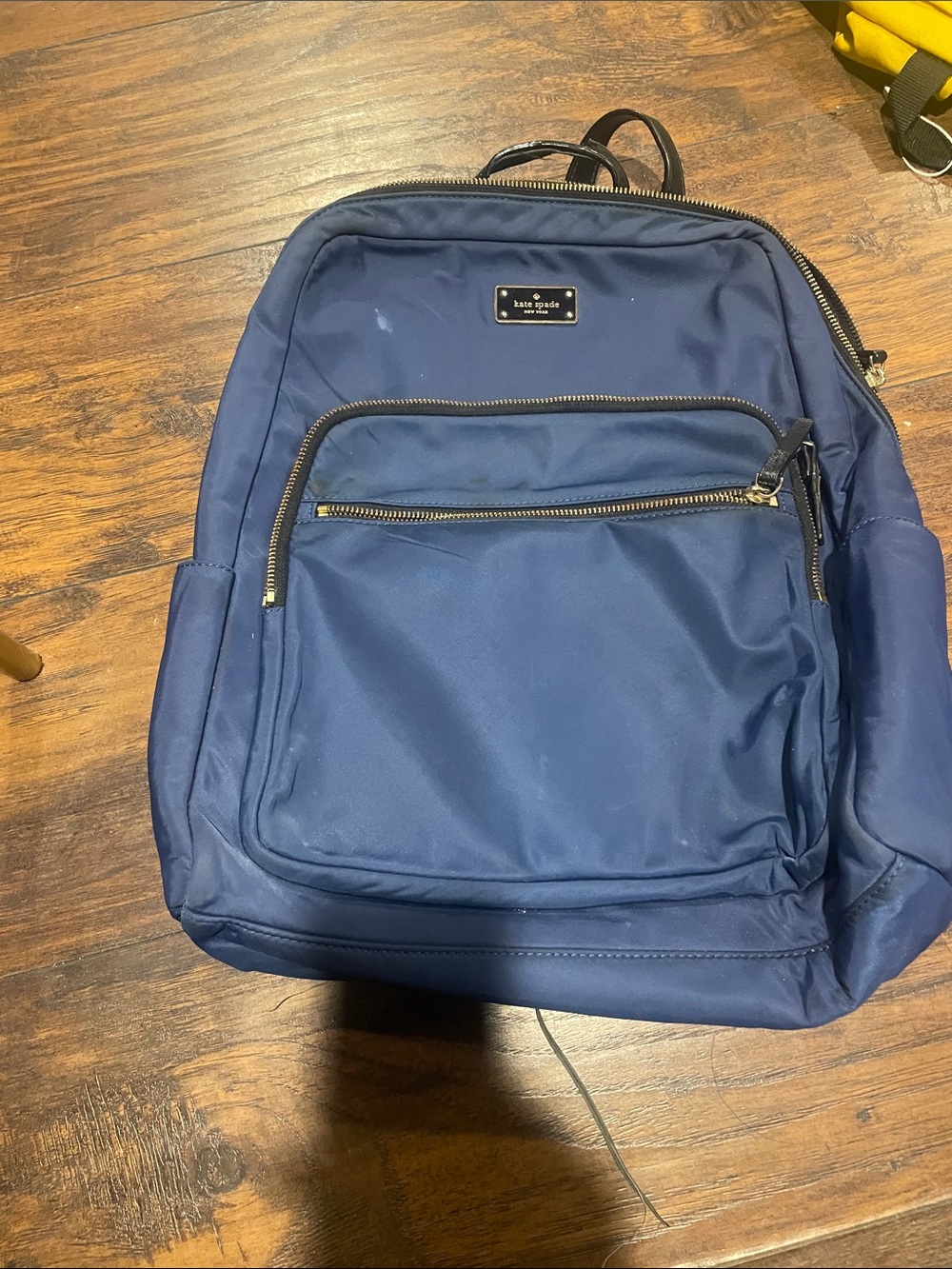 kate spade Navy Blue Nylon Backpack with Front Zip Pocket